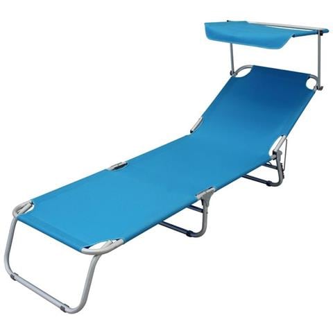 Brandina Pieghevole Con Tettuccio - Sdraio Per Spiaggia, Piscina, Giardino In Alluminio E Textilene - Foto 6