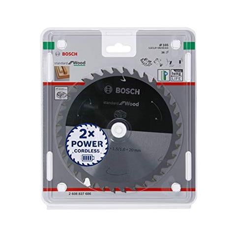 professionale Lama per sega circolare standard per Wood (Legno, 165 x 20 x 1,5 mm, 36 denti, accessorio da Sega circolare a batteria)  - Foto 1