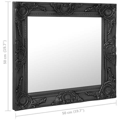 Specchio Da Parete Stile Barocco 50x50 Cm Nero - Foto 2