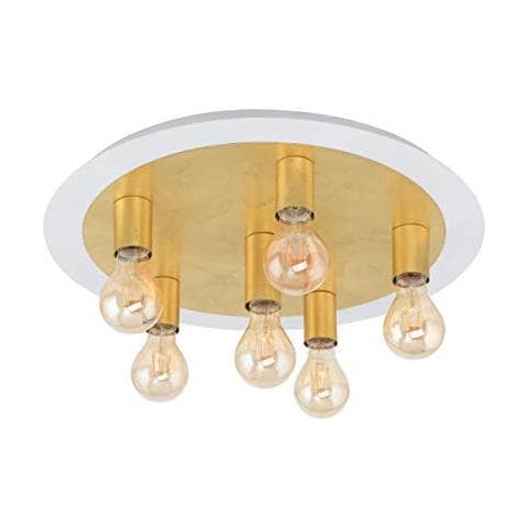 Passano - Plafoniera In Acciaio, 4 W, Colore: Bianco / oro - Foto 1