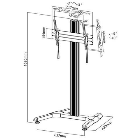 Porta Tv Per Monitor Tv 37-70"", Topline-s01 - Foto 2