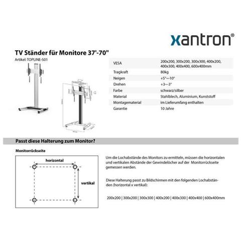 Porta Tv Per Monitor Tv 37-70"", Topline-s01 - Foto 3
