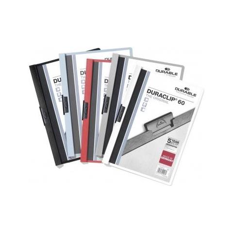 Klemmhefter Duraclip Original 60, Din A4, Grau Transparenter Vorderdeckel, Mit Metallklemme - 25 St. (220910) - Foto 2