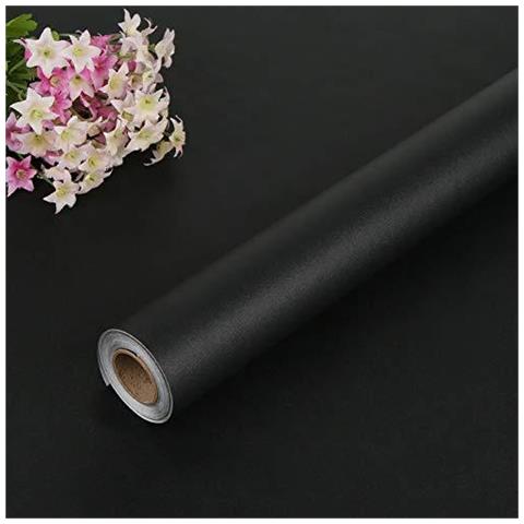 Nero Carta Da Parati Autoadesiva Removibile Peel E Wall Paper Stick Contatto Carta In Rotolo Per Soggiorno Camera Da Letto Kitchen Cabinet Door Mensola Della Decorazione Di Diy 40 500 Centimetri - Foto 1