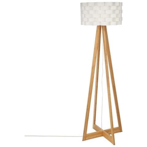 Lampada Da Terra Bamboo - E27 - 60 W - H. 150 Cm - Bianco - Foto 1