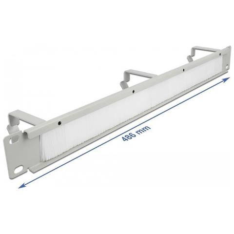 Delock Striscia A Spazzola Per Gestione Cavi Da 19"" Con 3 Staffe 1 He Grigio - Foto 2