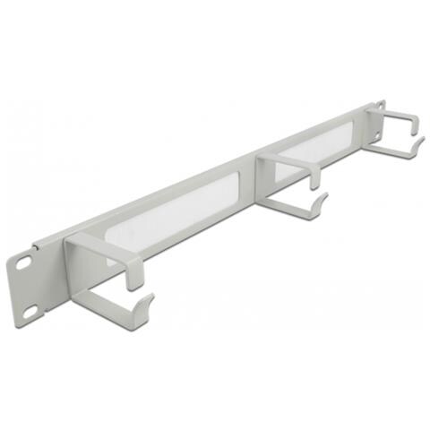 Delock Striscia A Spazzola Per Gestione Cavi Da 19"" Con 3 Staffe 1 He Grigio - Foto 1