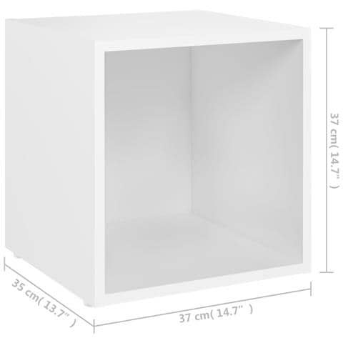 Mobili Porta TV 2 pz Bianco 37x35x37 cm in Legno Multistrato - Foto 2