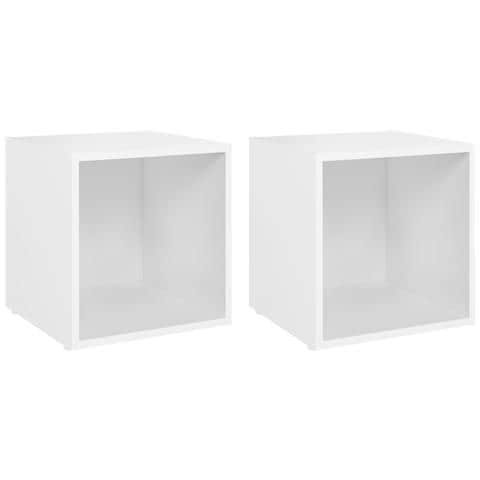 Mobili Porta TV 2 pz Bianco 37x35x37 cm in Legno Multistrato - Foto 1