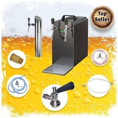 Set Completo Da Sottobanco - Spillatore Birra Dispenser Di Birra Macchina Per Birra - Dry Beer Cooler Stream 50k Con Pompa 2 Rubinetti 55 L /ora - Black Edition - Foto 5