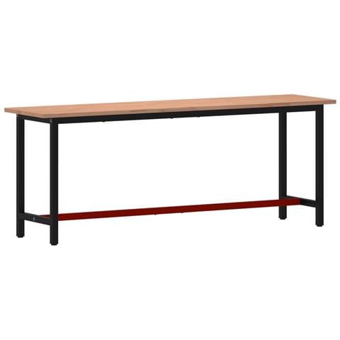 Banco Da Lavoro 220x55x81,5 Cm Legno Massello Faggio E Metallo - Foto 1