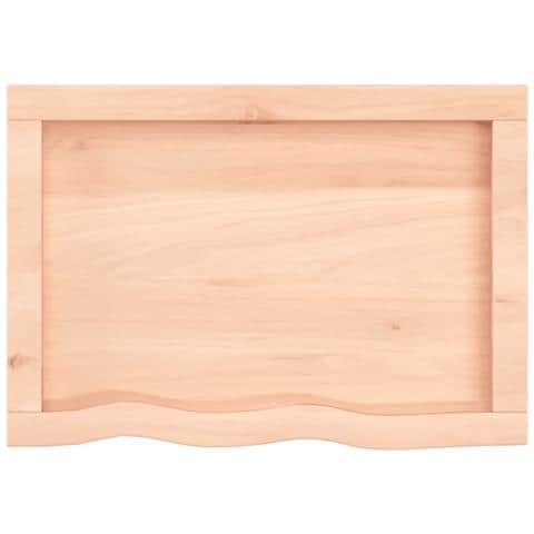 Piano Bagno 60x40x (2-4) cm in Legno Massello Non Trattato - Foto 2