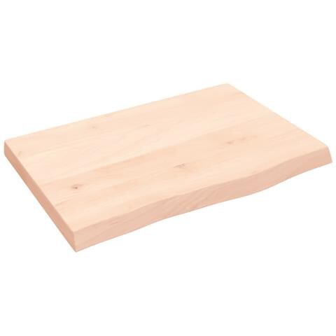 Piano Bagno 60x40x (2-4) cm in Legno Massello Non Trattato - Foto 1
