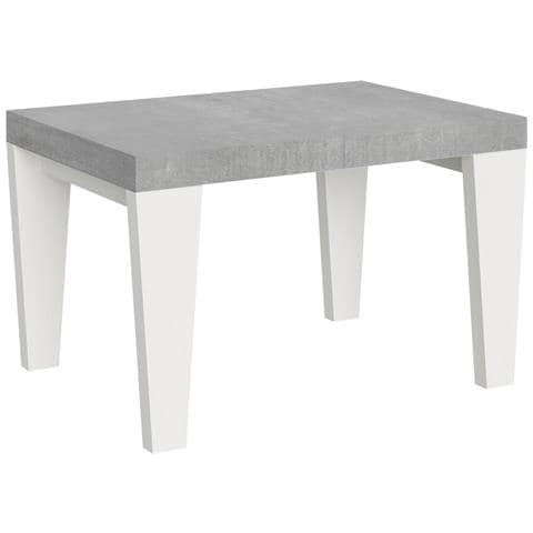 Tavolo Allungabile 90x130/234 Cm Spimbo Mix Piano Bianco Frassino - Gambe Noce - Cemento /bianco Frassino - Foto 5