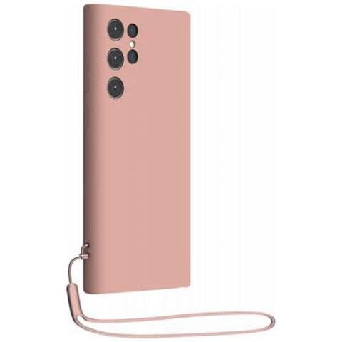 Cover Silicone Per Samsung S23 Ultra 5g Con Cordino Da Polso Abbinato, Rosa - Foto 1