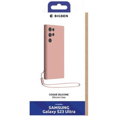 Cover Silicone Per Samsung S23 Ultra 5g Con Cordino Da Polso Abbinato, Rosa - Foto 2