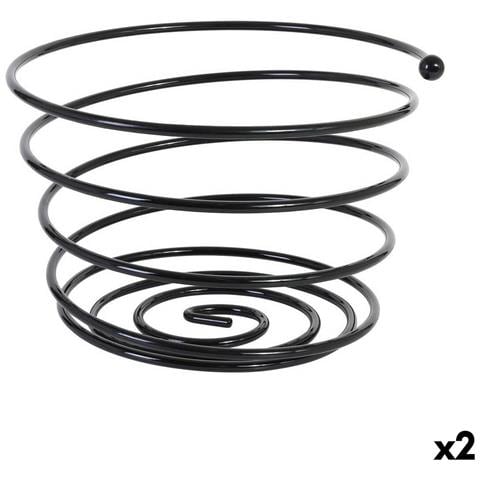 Portafrutta Viejo Valle Nero Spirale Ø 26 X 17 Cm (2 Unità) - Foto 1