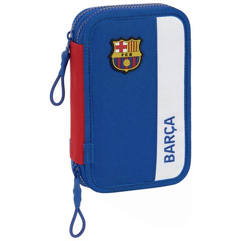 Astuccio Doppio F.c. Barcelona Azzurro Rosso Granato 12.5 X 19.5 X 4 Cm (28 Pezzi) - Foto 1