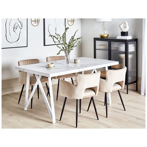 Tavolo Da Pranzo Effetto Marmo 160 X 90 Cm Grieger - Foto 1