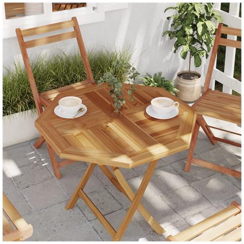 Piano Per Tavolo 70x70x2,5 Cm Ottagonale Legno Massello Di Teak - Foto 1