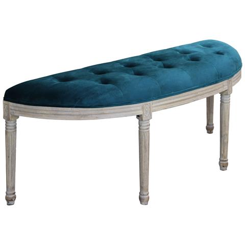 Panca 2 Posti Da Interno Salotto Bar Con Struttura In Legno E Seduta Morbida Imbottita Winter - Blue - Foto 1