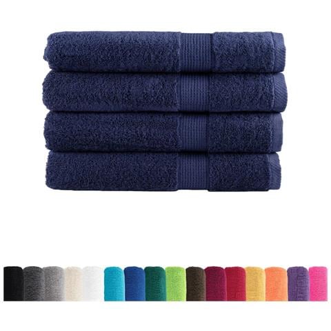 Asciugamani per Sauna SOLUND 4 pz Blu Navy 80x200cm 600gsm - Foto 2