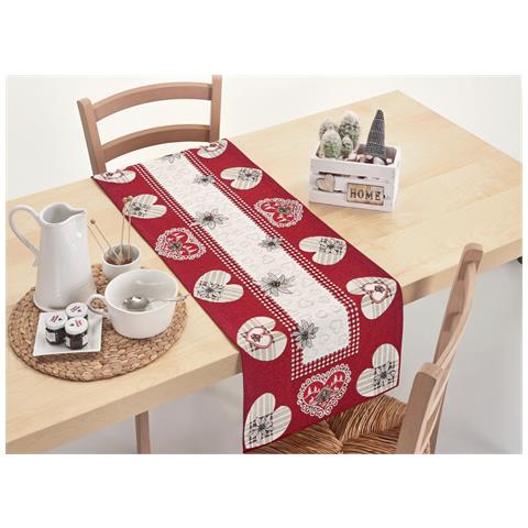 Tovaglia Copritavolo Centrino Runner Tavola Fantasia Tirolese Ortles Made In Italy 40x130 Ortles - Foto 1