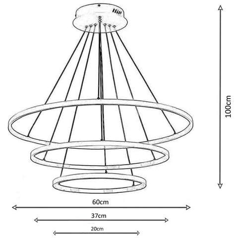 Lampadario A Sospensione 51 Watt Led 3 Tonalita Luce Bianca Calda Naturale - Foto 7