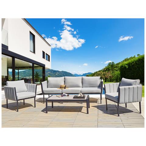 Set Di Divani Skala Acciaio Grigio Chiaro - Foto 1