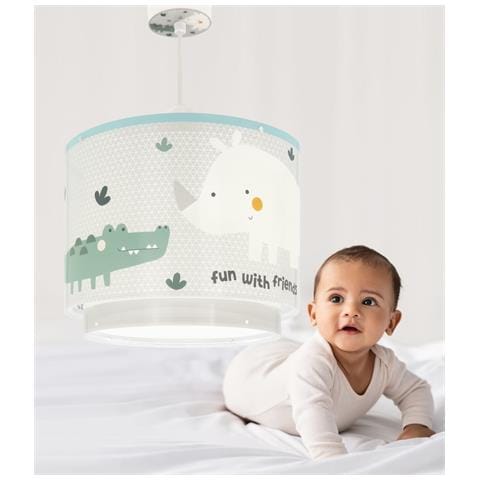 Lampada Da Soffitto Per Bambini Rhino & Croco Rinoceronte E Coccodrillo - Foto 1