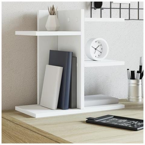 Organizer Da Scrivania Bianco 42x21,5x42 Cm Legno Multistrato - Foto 1