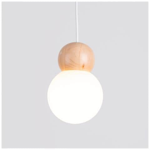Lampada A Sospensione Pekka 1 Bianco /legno Naturale Sl. 1390 - Scandinavo Lampade A Sospensione Bianco /legno Naturale 124x11x11 Cm - Foto 8