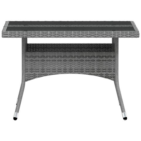 Set Pranzo da Giardino 5 pz Polyrattan e Vetro Temperato Grigio - Foto 2