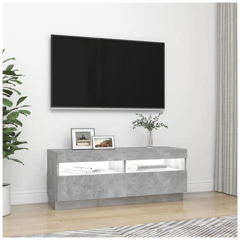 Mobile Porta TV con Luci LED Grigio Cemento 100x35x40 cm - Foto 2