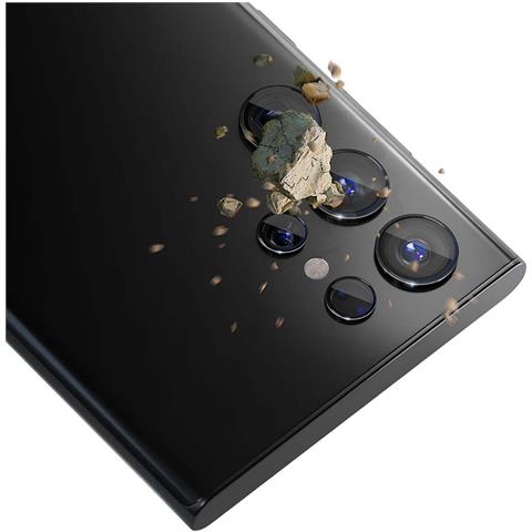 Protezione Obiettivo Fotocamera Per Galaxy S24 Ultra In Vetro Temperato 9h, Nero Transparente - Foto 2