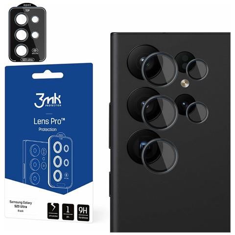 Protezione Obiettivo Fotocamera Per Galaxy S24 Ultra In Vetro Temperato 9h, Nero Transparente - Foto 1
