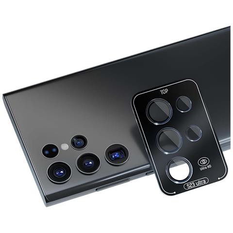 Protezione Obiettivo Fotocamera Per Galaxy S24 Ultra In Vetro Temperato 9h, Nero Transparente - Foto 6