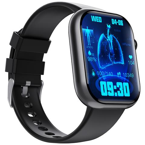 Orologio Ecg Intelligente Con Cardiofrequenzimetro, Fitness Tracker, Con Più Modalità Sportive Black Silicone Strap - Foto 2