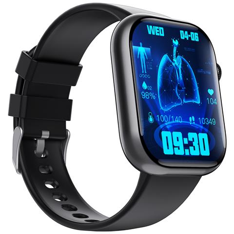 Orologio Ecg Intelligente Con Cardiofrequenzimetro, Fitness Tracker, Con Più Modalità Sportive Black Silicone Strap - Foto 1