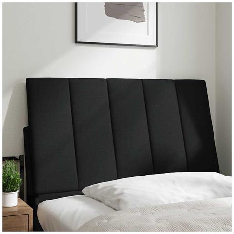 Cuscino Testiera Nero 80 Cm In Tessuto - Foto 2
