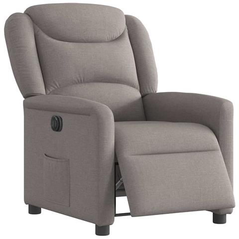 Poltrona Elettrica Reclinabile Tortora In Tessuto - Foto 3