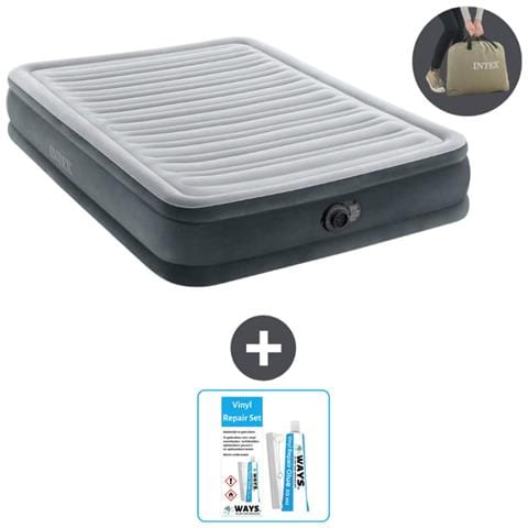 Set Materassino Gonfiabile - 191x137x33 Cm - Lichtgrijs - Include Accessori Coordinati Cb21 - Foto 1