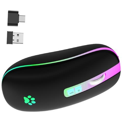 Mouse Silenzioso A Doppia Modalità: Wireless Bluetooth 5.1 Ricaricabile Un - Foto 3