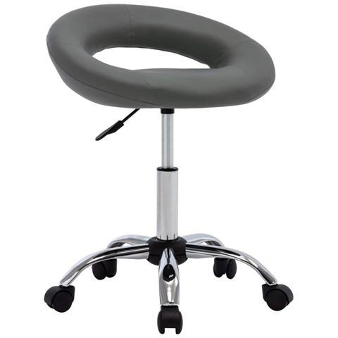 Lusso Casadino -  Sedia Da Lavoro Con Ruote Grigio In Similpelle - Foto 2