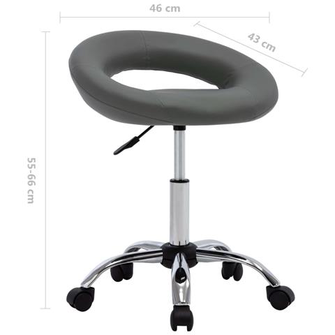 Lusso Casadino -  Sedia Da Lavoro Con Ruote Grigio In Similpelle - Foto 7