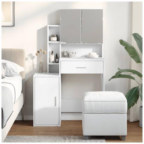 Toeletta Con Armadietto Bianco 80x35x132 Cm - Foto 8