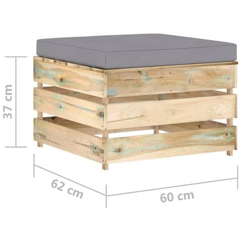 Set Salotto Da Giardino 2 Pz Con Cuscini Legno Impregnato Verde - Foto 8