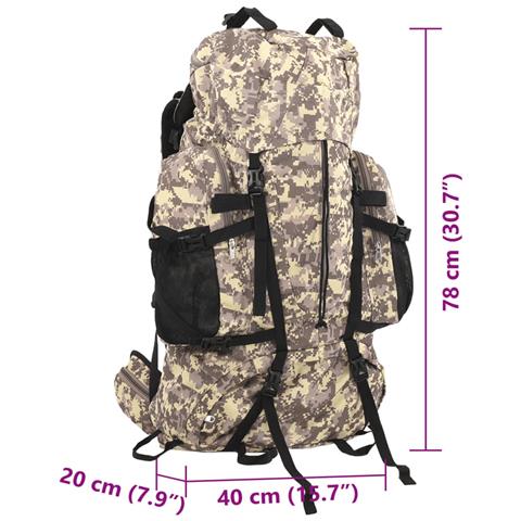 Zaino da Trekking Cammello Mimetico 80 L in Tessuto Oxford - Foto 8