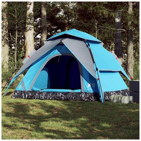 Tenda a Cupola da Campeggio 5 Persone Blu a Rilascio Rapido - Foto 2