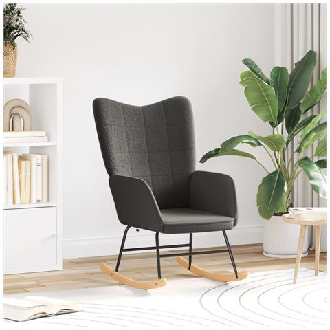 Sedia Relaxante  Grigio Scuro in Tessuto Simil Lana Riccia - Foto 2